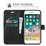 iPhone 8 Plus Wallet Case, iPhone 7 Plus Case, TUCCH Premium PU Leather Flip Folio Case with Card Slot, Stand Holder, Magnetic Closure [TPU Shockproof Interior Case] Compatible iPhone 7/8 Plus, Black