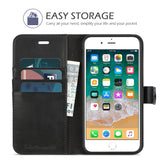 iPhone 8 Plus Wallet Case, iPhone 7 Plus Case, TUCCH Premium PU Leather Flip Folio Case with Card Slot, Stand Holder, Magnetic Closure [TPU Shockproof Interior Case] Compatible iPhone 7/8 Plus, Black