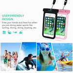 Mpow Universal Waterproof Case, IPX8 Waterproof Phone Pouch Dry Bag Compatible for iPhone X/8/8plus/7/7plus/6s/6/6s Plus Galaxy s8/s7 Google Pixel HTC10 (Black+Pink 2-Pack)