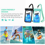 Mpow Universal Waterproof Case, IPX8 Waterproof Phone Pouch Dry Bag Compatible for iPhone Xs Max/Xs/Xr/X/8/8plus/7/7plus/6s/6/6s Plus Galaxy s10/s9/s8 Note 9/8 Google Pixel HTC12 (Black+Blue 2-Pack)