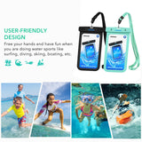 Mpow Universal Waterproof Case, IPX8 Waterproof Phone Pouch Dry Bag Compatible for iPhone Xs Max/Xs/Xr/X/8/8plus/7/7plus/6s/6/6s Plus Galaxy s10/s9/s8 Note 9/8 Google Pixel HTC12 (Black+Blue 2-Pack)