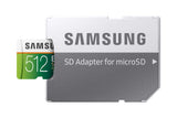 Samsung 512GB 100MB/s (U3) MicroSD Evo Select Memory Card with Adapter (MB-ME512GA/AM)