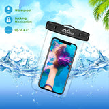 MoKo Waterproof Phone Pouch [2 Pack], Underwater Phone Case Dry Bag with Lanyard Compatible with iPhone X/Xs/Xr/Xs Max, 8/7/6s Plus, Samsung Galaxy S9/S8 Plus, S7 Edge, Note 9/8, Huawei, Black Black