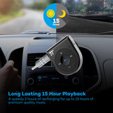 Bluetooth Receiver, Better Talking Experience with Two Microphones 15 Hour Bluetooth Car Kit, TaoTronics Wireless Audio Bluetooth Car Adapter(One Click Siri Activation,DSP/CVC 6.0/A2DP/AVRCP)