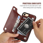 iPhone 8 Wallet Case with Card Holder,OT ONETOP iPhone 7 Case Wallet Premium PU Leather Kickstand Card Slots,Double Magnetic Clasp and Durable Shockproof Cover 4.7 Inch(Brown)