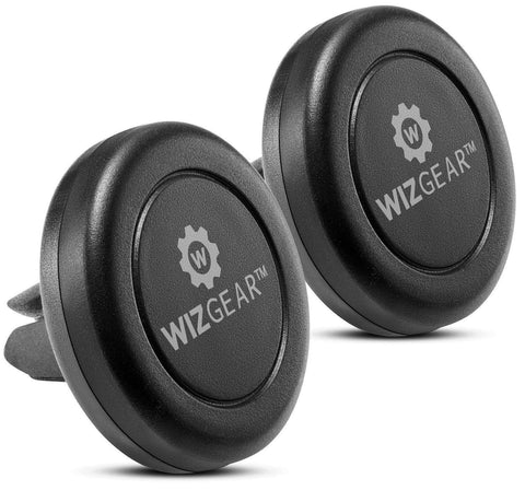 Magnetic Mount, WizGear [2 PACK] Universal Air Vent Magnetic Car Mount Phone Holder, for Cell Phones and Mini Tablets with Fast Swift-Snap Technology, With 4 Metal Plates