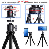 Phone Tripod，Flexible Phone Tripod and Phone Stand with Wireless Remote Shutter,Compatible with iPhone Xs Max Xr 8 7 6 6s Plus, Android, Samsung Galaxy S10 S9,Gopro and More