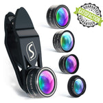 Phone Camera Lens Kit - 5 in 1 Universal Set for iPhone, Samsung, Smartphones and Tablets - 2X Zoom Telephoto, 198 Fisheye, 0.63X Wide Angle, 15X Macro, CPL Filter Lens for Cell Phones