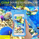 MoKo Waterproof Phone Pouch [2 Pack], Underwater Phone Case Dry Bag with Lanyard Compatible with iPhone X/Xs/Xr/Xs Max, 8/7/6s Plus, Samsung Galaxy S9/S8 Plus, S7 Edge, Note 9/8 - Blue + Green