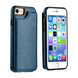 iPhone 8 Wallet Case with Card Holder,OT ONETOP iPhone 7 Case Wallet Premium PU Leather Kickstand Card Slots,Double Magnetic Clasp and Durable Shockproof Cover 4.7 Inch(Blue)