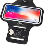 TRIBE Phone Armband, Cell Phone Holder for Running with Key Holder, Fits iPhone Xs MAX/XR/8+/7+/6+ Galaxy S9+/S8+/Note and Similar Sized Large Phones, Black