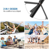 Mpow Upgraded Selfie Stick Bluetooth, 2-in-1 Extendable Selfie Stick Tripod with Wireless Remote Shutter for iPhoneXS/XR/X/8/8P/7/7P/6s/6, Galaxy S9/S8/S7/S6/Note 9/8, Huawei and More(Black)