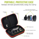 Phone Camera Lens Kit - 5 in 1 Universal Set for iPhone, Samsung, Smartphones and Tablets - 2X Zoom Telephoto, 198 Fisheye, 0.63X Wide Angle, 15X Macro, CPL Filter Lens for Cell Phones