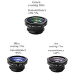 iPhone Lens,by Ailun,3 in 1 Clip On 180 Degree Fish Eye Lens+0.65X Wide Angle+10X Macro Lens,Universal HD Camera Lens Kit for iPhone 7/6s/6s Plus/6/SE/5/5s,Samsung,BlackBerry,Mobile Phone [Black]