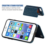 iPhone 8 Wallet Case with Card Holder,OT ONETOP iPhone 7 Case Wallet Premium PU Leather Kickstand Card Slots,Double Magnetic Clasp and Durable Shockproof Cover 4.7 Inch(Blue)