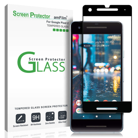amFilm Glass Screen Protector for Google Pixel 2, Tempered Glass, Dot Matrix, High Sensitivity