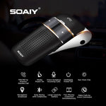 SOAIY S-32 Voice Command Hands-Free Bluetooth in-car Speakerphone, Wireless Bluetooth Car Kit for Safely Driving with Shake Power On Function