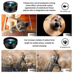 AiKEGlobal - Phone Lens for iPhone, Samsung, Most Smartphone - 7 in 1 Wide Angle Lens, Macro Lens, Fisheye Lens, Telephoto Lens, CPL Lens, Starbrust and Kaleidoscope Lens Lens Kit