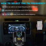 Bluetooth FM Transmitter for car, Wireless FM Transmitter Radio Receiver Adapter Car Kit,with Dual USB Car Charging Ports,Hands Free Calling,Music Player Support TF/SD Card, USB Disk