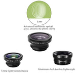 iPhone Lens,by Ailun,3 in 1 Clip On 180 Degree Fish Eye Lens+0.65X Wide Angle+10X Macro Lens,Universal HD Camera Lens Kit for iPhone 7/6s/6s Plus/6/SE/5/5s,Samsung,BlackBerry,Mobile Phone [Black]