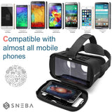 VR Glasses, Virtual Reality Headset, 3D IMAX Movie/Game Viewer Compatible iPhone XR Xs X 8 7 6 S Plus Samsung Galaxy S9 S8 S7 S6 Edge + etc 4.0-6.33" Cellphone