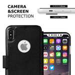 LUPA iPhone Xs Wallet case, iPhone X Wallet Case, Durable and Slim, Lightweight with Classic Design & Ultra-Strong Magnetic Closure, Faux Leather, Black, for Apple iPhone Xs/X