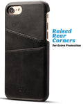 iPhone 8 Card Case, XRPow Synthetic Leather Wallet Case with Slim Professional Executive Snap On Cover with 2 Card Holder Slots for Apple iPhone 7/8 Black