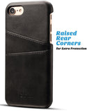 iPhone 8 Card Case, XRPow Synthetic Leather Wallet Case with Slim Professional Executive Snap On Cover with 2 Card Holder Slots for Apple iPhone 7/8 Black