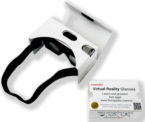 Funsparks Google Cardboard Laminated - 3D VR Virtual Reality DIY Headset For 3D Movies and Games For Android and Apple Up To 6 Inch Screen