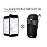 SOAIY S-32 Voice Command Hands-Free Bluetooth in-car Speakerphone, Wireless Bluetooth Car Kit for Safely Driving with Shake Power On Function