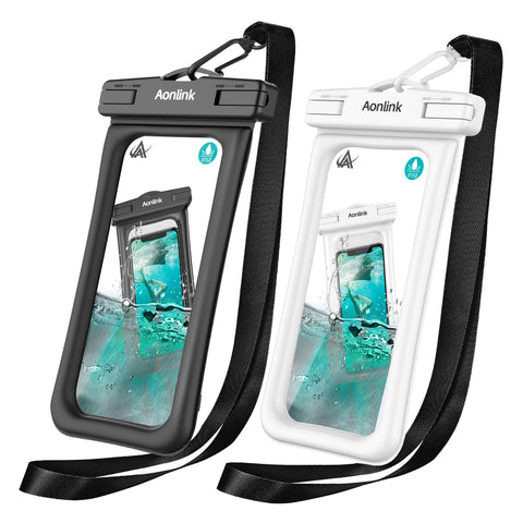 Lansen Upgraded Floating Waterproof Phone Pouch,IPX8 Universal Waterproof Case New Type TPU Dry Bag Compatible for iPhone X/8/8plus/7/7plus Galaxy up to 6.0" (Black&White)
