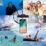 Waterproof Phone Pouch,4Pack Universal Cellphone Waterproof Pouch Double Insurance Waterproof Case Compatible with iPhone X/8P/8/7P/7/6P/6/Samsung Galaxy S7/S8 and More Phones Upto 6.3 Inches