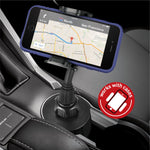 Macally Car Cup Holder Phone Mount with Longer Neck & 360° Rotatable Cradle for iPhone X XS Max XR 8 Plus 7 7+ 6s 6 SE, Samsung Galaxy S8 S7 Edge S6 Note 5, Smartphones, GPS etc. (MCUPXL)