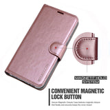 ERAGLOW Galaxy J7 V / J7 Perx / J7 Sky Pro / J7 Prime/Galaxy Halo Case Luxury PU Leather Wallet Flip Protective Case Cover with Card Slots and Stand for Samsung Galaxy J7 2017 (Rose Gold)