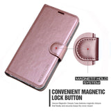 Galaxy J7 2018 Case/J7 V 2nd case/J7 Refine/J7 Star/J7 Aero/J7 Crown/J7 Top/J7 Aura/J7 Eon Case, ERAGLOW Luxury PU Leather Wallet Flip Protective Case Cover for Samsung Galaxy J737 (Rose Gold)