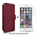 iPhone 8 Wallet Case, Durable and Slim, Lightweight with Classic Design & Ultra-Strong Magnetic Closure, Faux Leather, Burgundy, Apple 8 (2017)