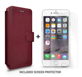 iPhone 8 Wallet Case, Durable and Slim, Lightweight with Classic Design & Ultra-Strong Magnetic Closure, Faux Leather, Burgundy, Apple 8 (2017)