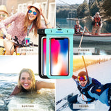Mpow Universal Waterproof Case, IPX8 Waterproof Phone Pouch Dry Bag Compatible for iPhone Xs Max/Xs/Xr/X/8/8plus/7/7plus/6s/6/6s Plus Galaxy s10/s9/s8 Note 9/8 Google Pixel HTC12 (Black+Blue 2-Pack)