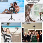 BlitzWolf Selfie Stick Tripod with Bluetooth Remote for Gopro iPhone x 8 Plus 7 6 6s Plus Android Samsung s9 s8 s7 Plus Edge 4 in 1 Mini Pocket Extendable Monopod Aluminum Alloy 360 Degree Rotation