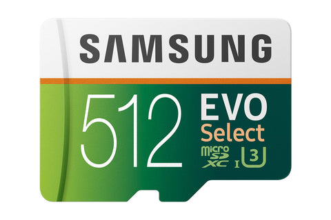 Samsung 512GB 100MB/s (U3) MicroSD Evo Select Memory Card with Adapter (MB-ME512GA/AM)