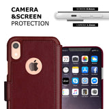 LUPA iPhone XR Wallet case, Durable and Slim, Lightweight with Classic Design & Ultra-Strong Magnetic Closure, Faux Leather, Burgundy, for Apple XR.