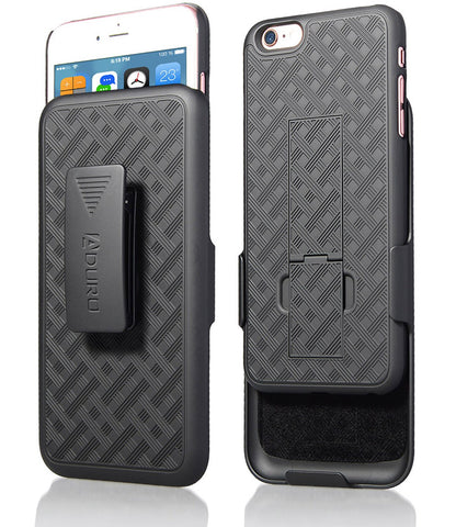 iPhone 6S Plus / 6 Plus Case, Aduro Combo Shell & Holster Case Super Slim Shell Case w/Built-in Kickstand + Swivel Belt Clip Holster for Apple iPhone 6S Plus / 6 Plus