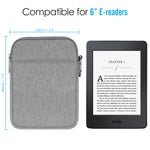 MoKo 6 Inch Kindle Sleeve Case Fits for All-New Kindle 10th Generation 2019/Kindle Paperwhite 2018, Nylon Cover Pouch Bag for Kindle Voyage/Kindle (8th Gen, 2016)/Kindle Oasis 6" E-Reader, Light Gray