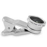 Universal 3 in 1 Camera Lens Kit for Smart phones (including iPhone, Samsung Galaxy, HTC, Motorola and More), Tablets, iPad, and Laptops includes One Fish Eye Lens / One 2 in 1 Macro Lens and Wide Angle Lens / One Universal Clip / One Microfiber Carrying