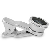 Universal 3 in 1 Camera Lens Kit for Smart phones (including iPhone, Samsung Galaxy, HTC, Motorola and More), Tablets, iPad, and Laptops includes One Fish Eye Lens / One 2 in 1 Macro Lens and Wide Angle Lens / One Universal Clip / One Microfiber Carrying