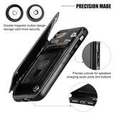 iPhone 8 Wallet Case with Card Holder,OT ONETOP iPhone 7 Case Wallet Premium PU Leather Kickstand Card Slots,Double Magnetic Clasp and Durable Shockproof Cover 4.7 Inch(Black)