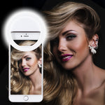 Selfie Ring Light, XINBAOHONG Rechargeable Portable Clip-on Selfie Fill Light with 36 LED for iPhone/Android Smart Phone Photography, Camera Video, Girl Makes up (White)