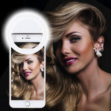 Selfie Ring Light, XINBAOHONG Rechargeable Portable Clip-on Selfie Fill Light with 36 LED for iPhone/Android Smart Phone Photography, Camera Video, Girl Makes up (White)