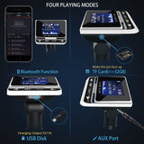 FM Transmitter, Tohayie Bluetooth Wireless Radio Adapter Audio Receiver Stereo Music Tuner Modulator Car Kit with USB Charger, Remote Control, Silver