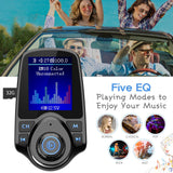 Nulaxy KM18 [Upgraded Version] Car Bluetooth FM Transmitter, 1.8" Color Screen Wireless Radio Adapter with QC3.0 & 5V/2.4A Charging, Handsfree Call, Support TF Card, Aux Play, EQ Modes